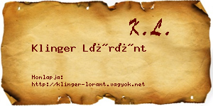 Klinger Lóránt névjegykártya