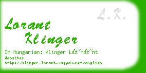 lorant klinger business card